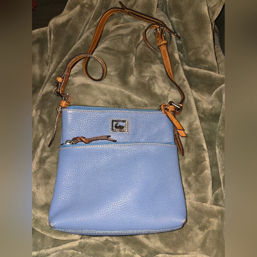Dooney & Bourke Blue and Tan Crossbody Bag